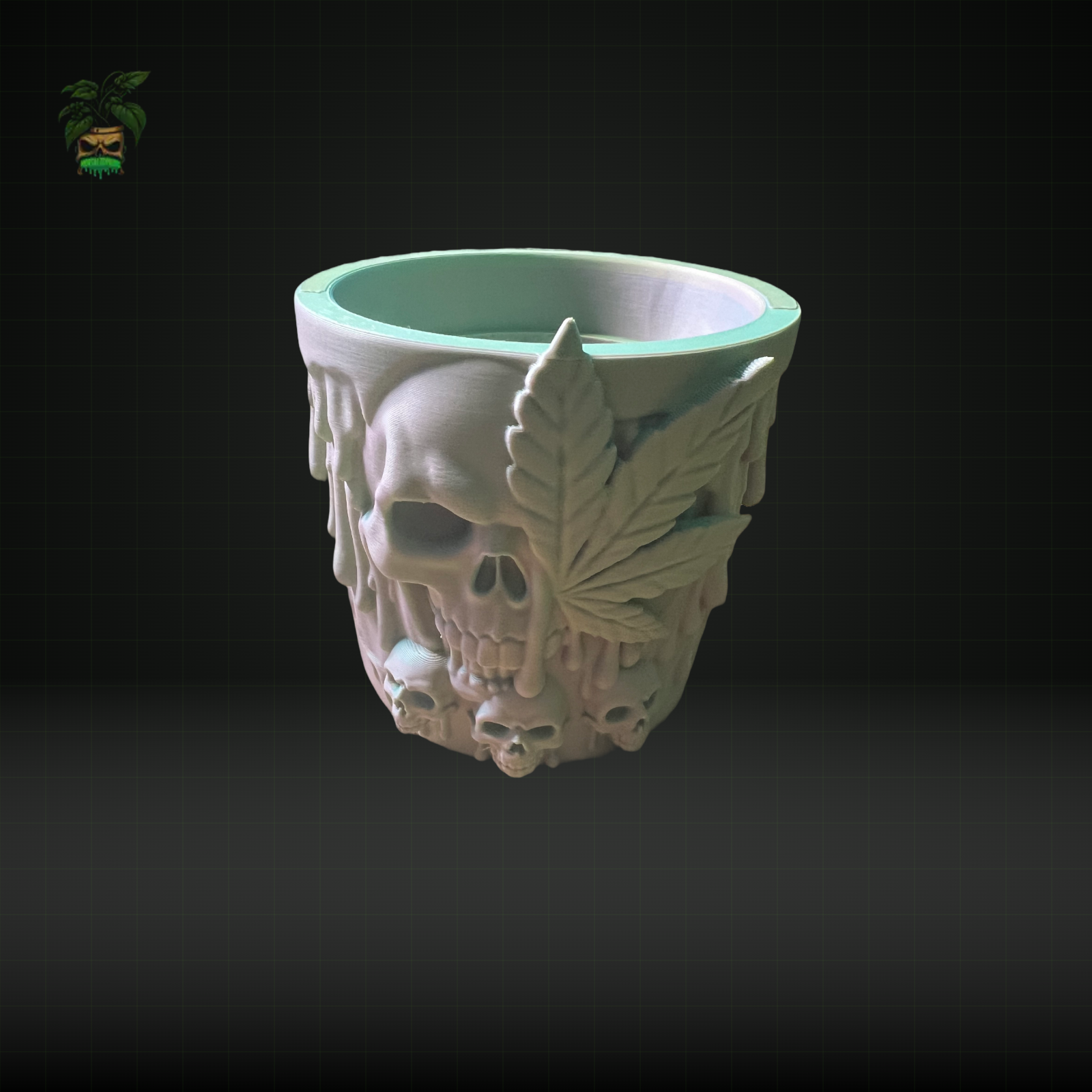 817 - 3D-Printed Skull Design Pot
