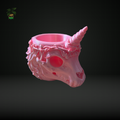 810 - 3D-Printed Unicorn Skull Pot