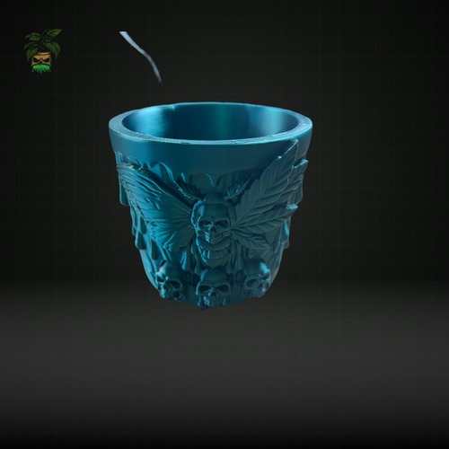 803 - 3D-Printed Decorative Pot with Skull Design