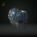 816 - Unique 3D-Printed Skull Pot with Flame Design