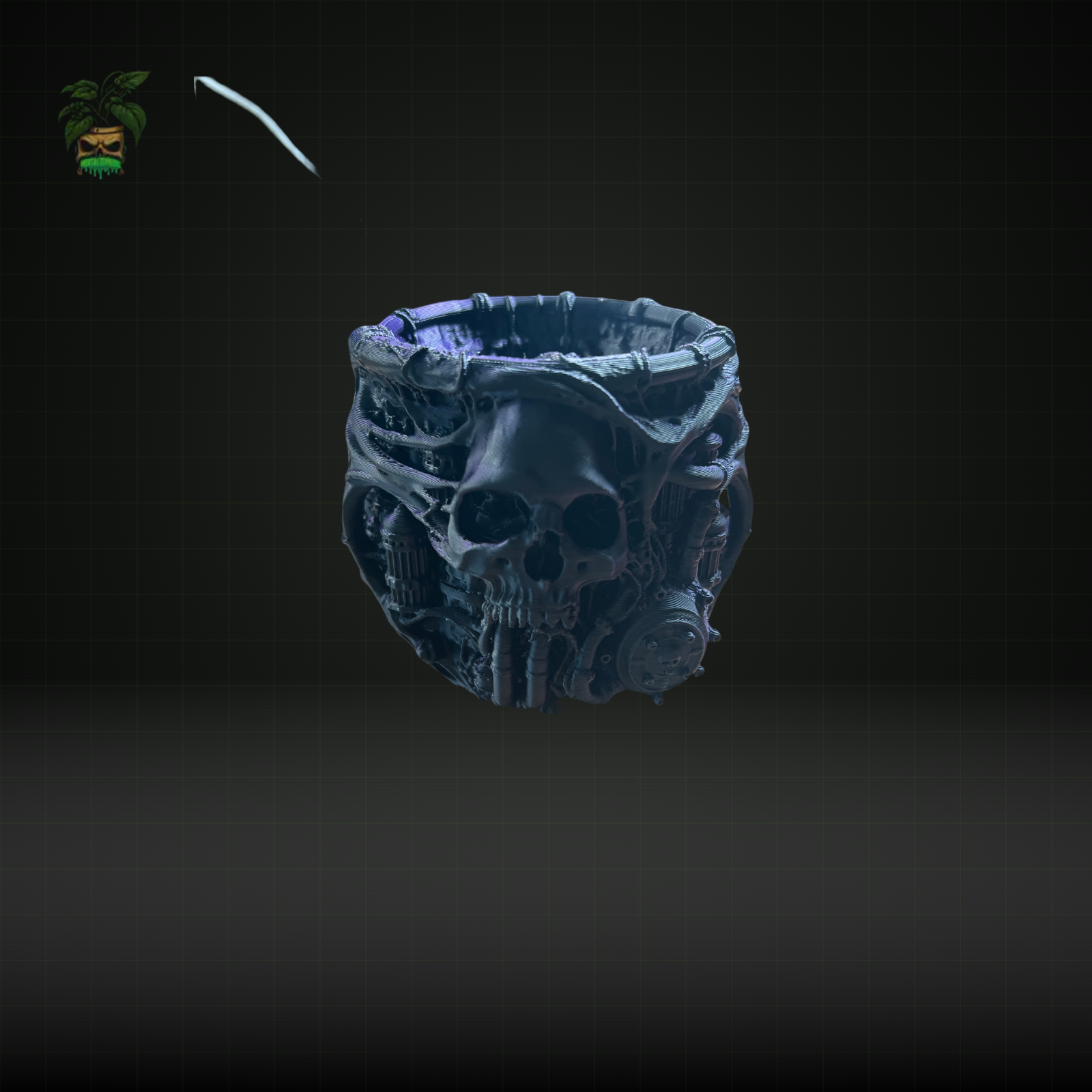 805 - Skull Design 3D-Printed Pot