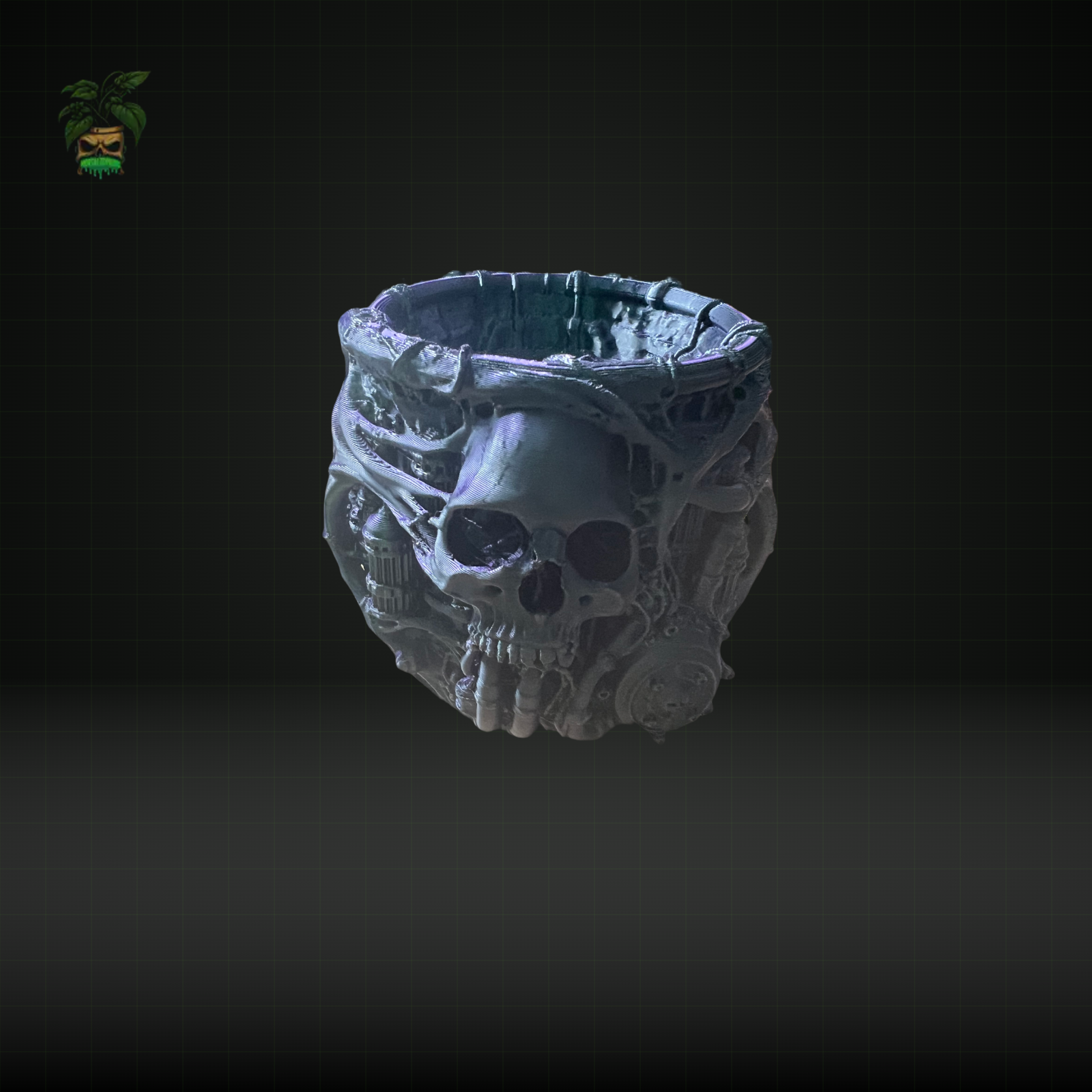 814 - 3D-Printed Skull Design Pot